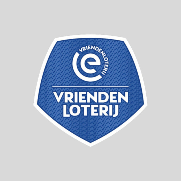 Blue shield Eredivisie badge with white border and circular logo including VriendenLoterij