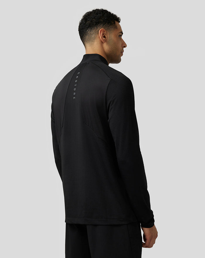 Back view of a black Apex Aeromesh top with reflective branding along the spine