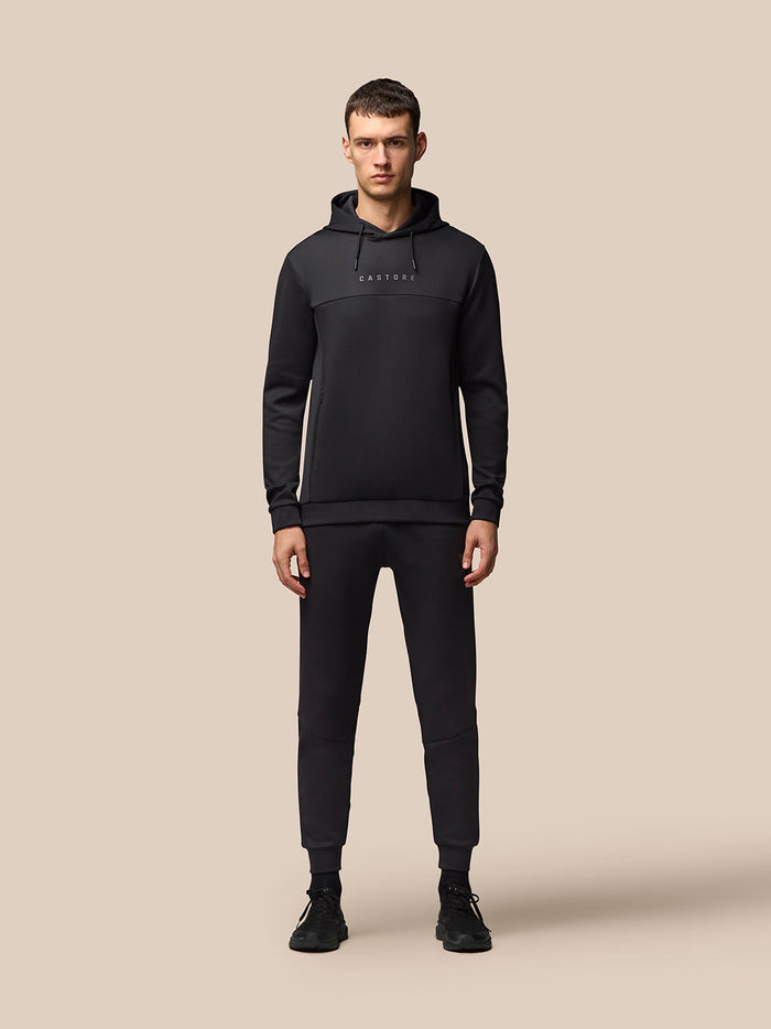 Black men's Flex Hoodie with CASTORE logo on the chest