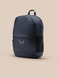 Navy Castore Active Backpack front view with logo and side mesh pocket