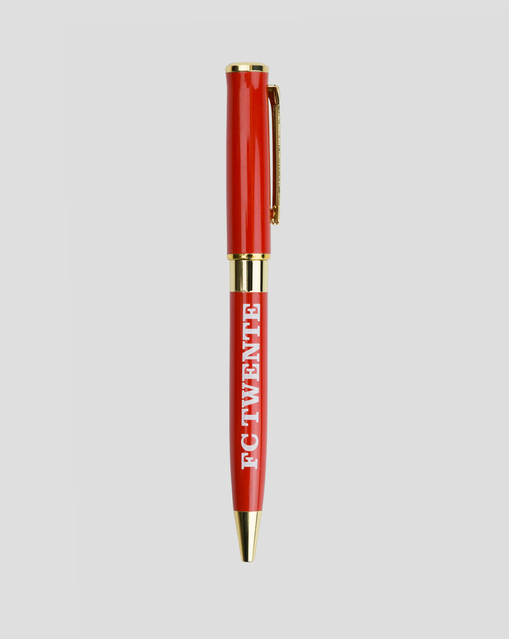Red FC Twente fountain pen with gold clip and trim