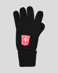 Single black knitted glove featuring a red FC Twente crest on the cuff
