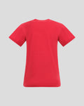 Back view of red FC Twente Heritage T-shirt showing curved stitching across the upper back