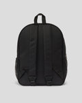 Back view of black FC Twente logo backpack with padded shoulder straps