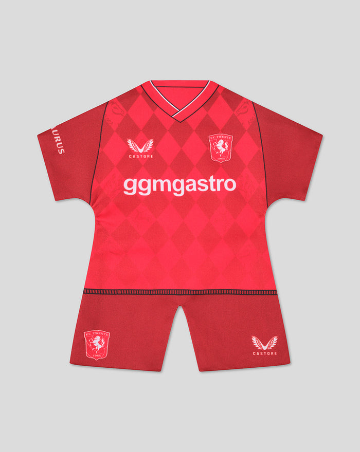 Red FC Twente minidress in home kit style with diamond pattern and club crest on the chest.