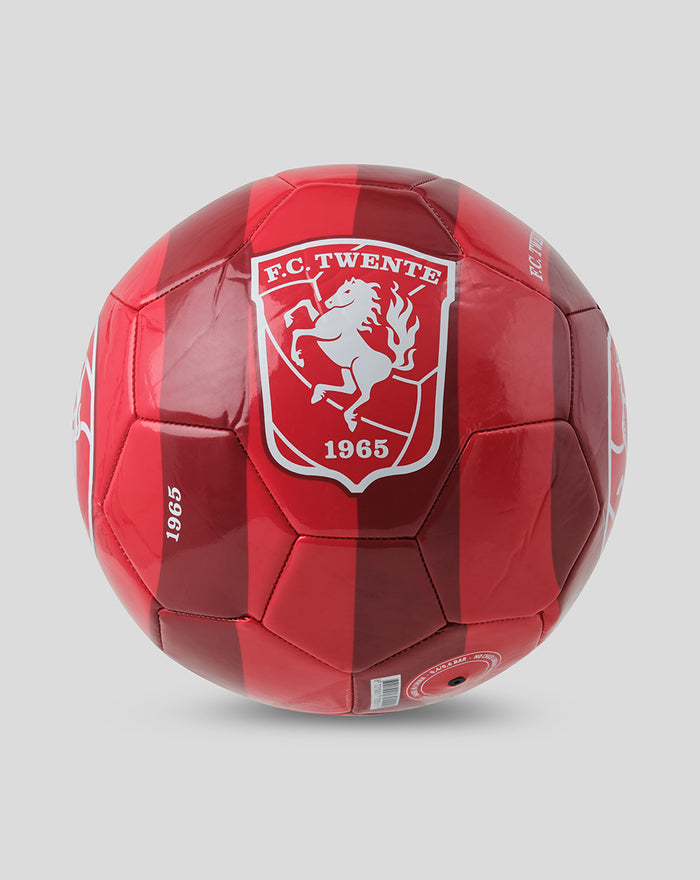 Red football with FC Twente crest centered and striped pattern