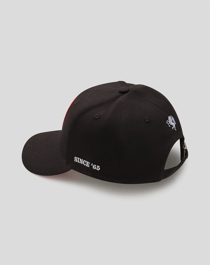 Back view of black FC Twente crest cap with white crest and Since '65 embroidery
