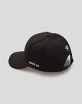 Back view of black FC Twente crest cap with white crest and Since '65 embroidery
