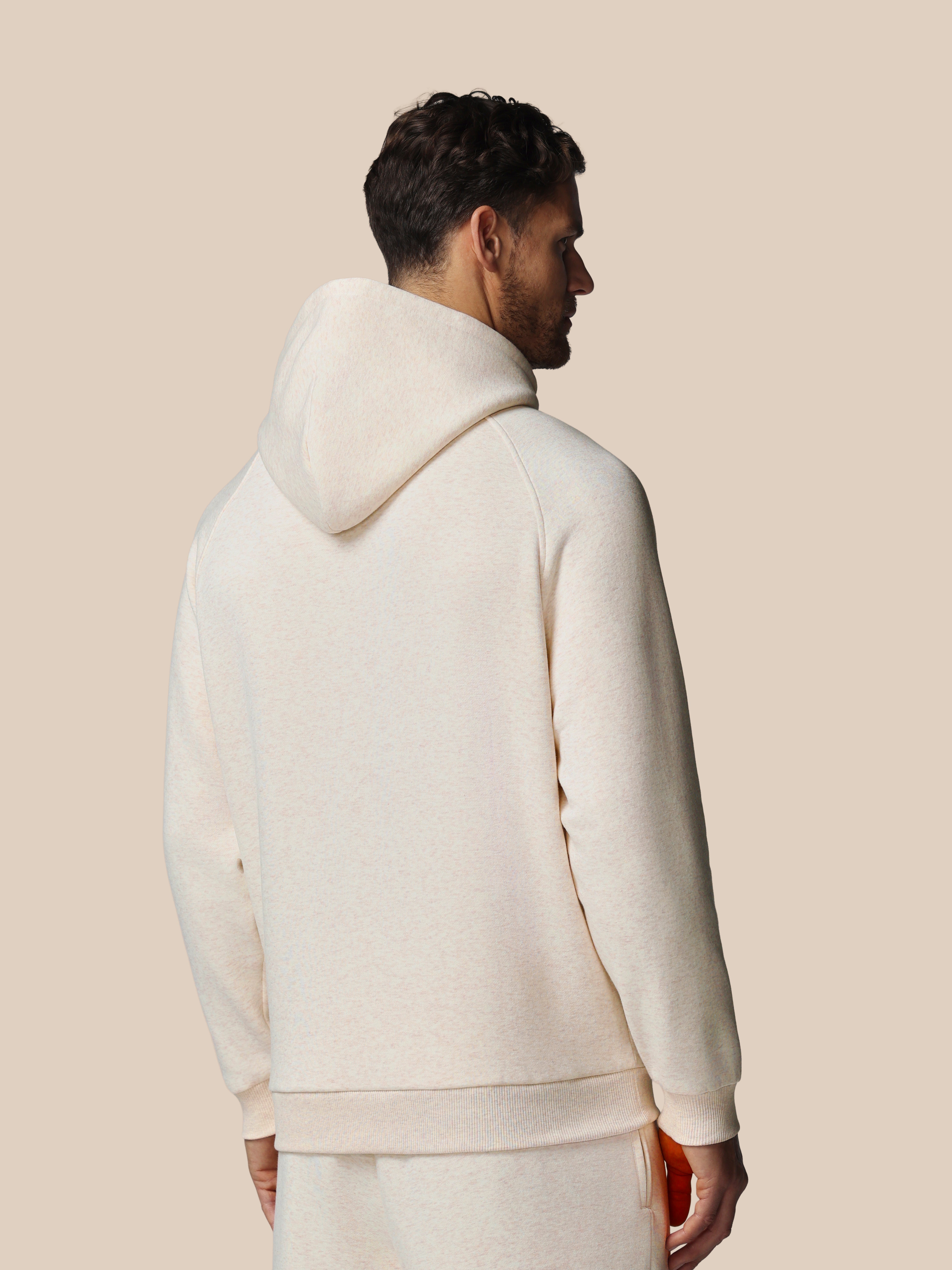Heren Adapt Lange Mouwen Katoen Fleece Hoodie - Oatmeal Marl