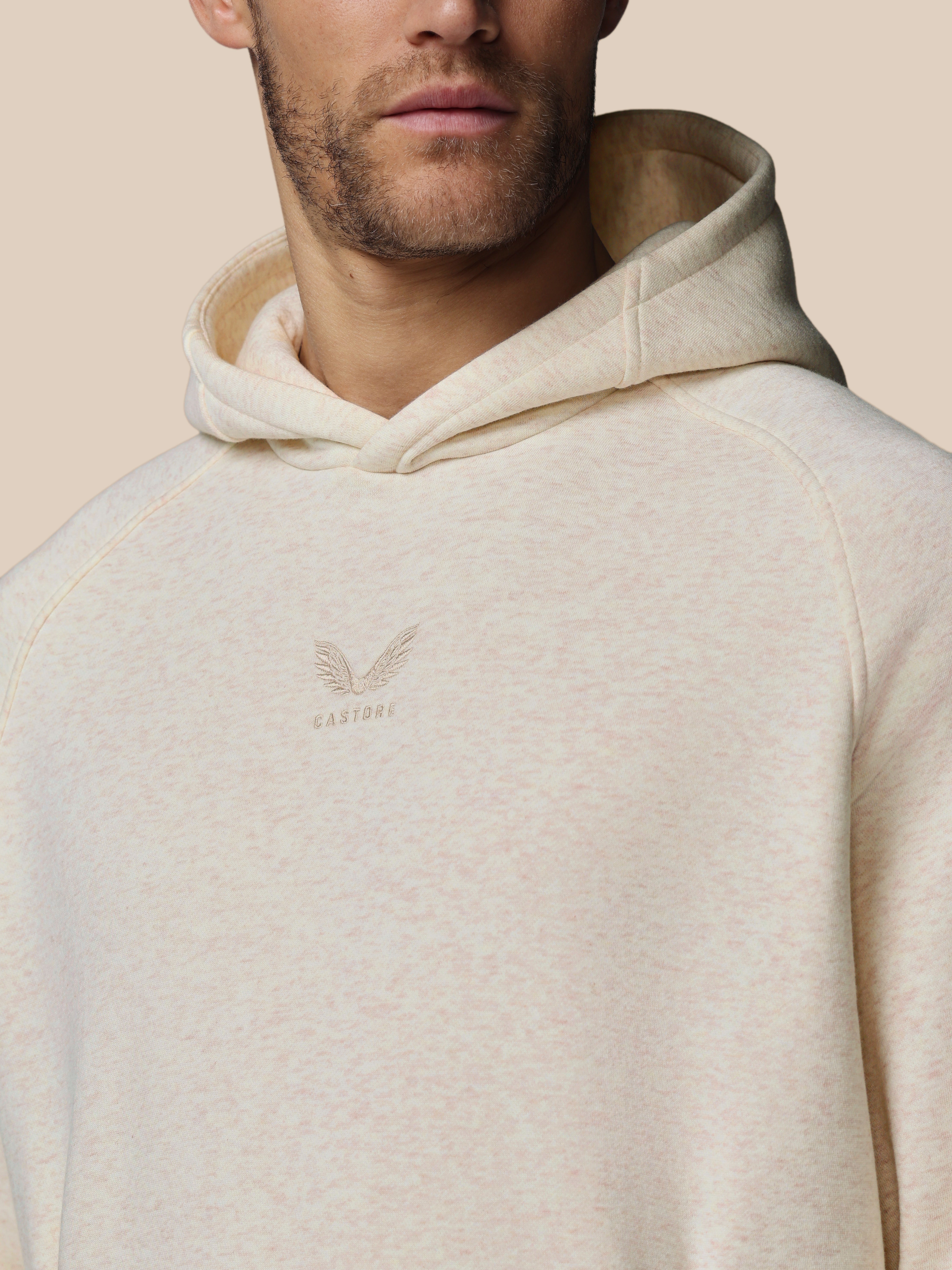 Heren Adapt Lange Mouwen Katoen Fleece Hoodie - Oatmeal Marl