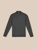 Front view of gunmetal Heren Flex long sleeve sweatshirt with quarter zip and chest Castore logo.