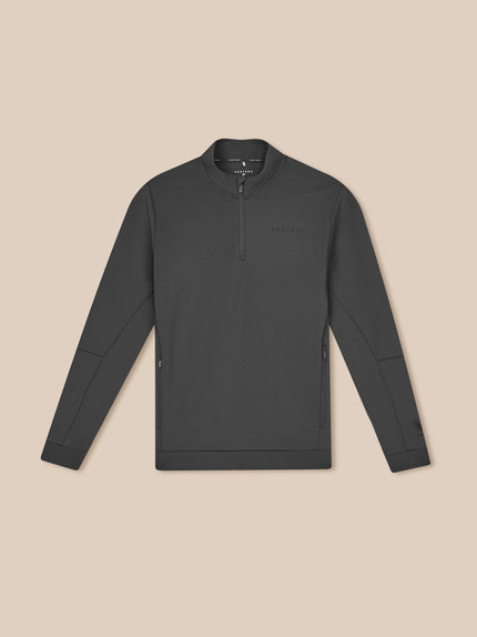 Heren Flex Lange Mouwen Kwartrits Sweatshirt - Gunmetal