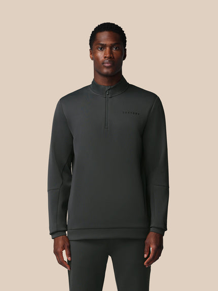 Heren Flex Lange Mouwen Kwartrits Sweatshirt - Gunmetal