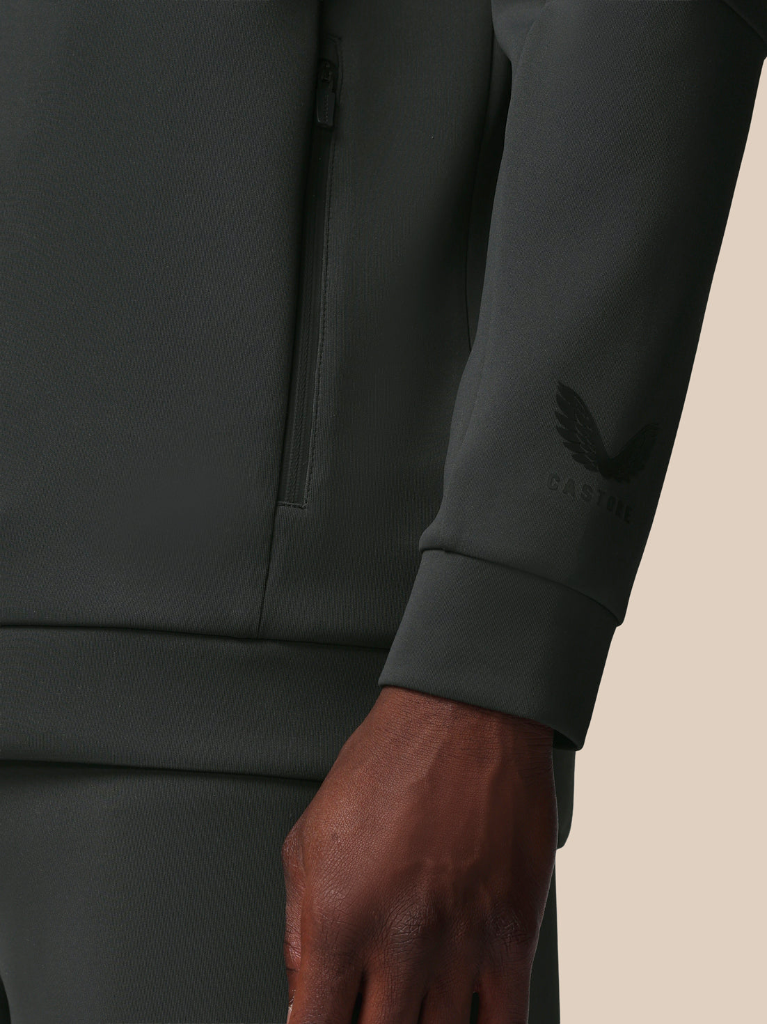 Heren Flex Lange Mouwen Kwartrits Sweatshirt - Gunmetal