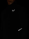 Front view of black Apex Gilet with white Castore logo on the chest