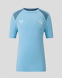 Front view of light blue FC Twente training shirt with Castore logo and club crest