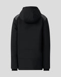 Back view of black junior FC Twente padded training jacket with hood