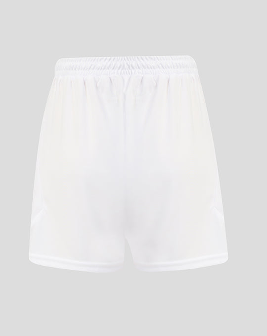 Back view of white junior FC Twente Derde Short with an elastic waistband.