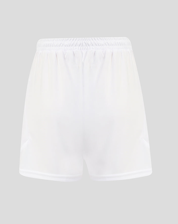 Back view of white junior FC Twente Derde Short with an elastic waistband.