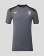 Gunmetal gray FC Twente coaches shirt with crest on left chest and Castore logo on right and dark shoulder panels