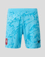 Blue FC Twente keeper shorts 26/27 with teal splash pattern and club crest patch on the left leg
