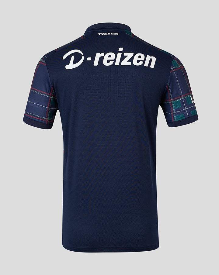 FC Twente fourth shirt 26/27 junior back view featuring D-reizen across the upper back and tartan pattern