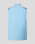 Back view of the same light blue padded FC Twente training gilet with dark shoulder panels