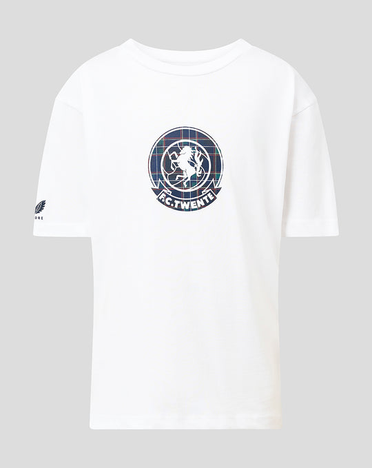 White FC Twente Vierde T-shirt junior with circular crest graphic on the chest