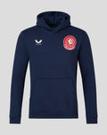 Navy men's FC Twente Vierde Hoodie with hood and crest on the chest and Castore branding