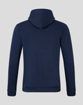 Back view of a navy FC Twente Vierde Hoodie for men with hood and relaxed fit.