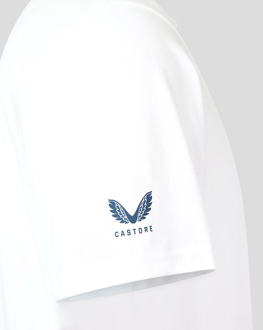 White FC Twente Vierde T-shirt sleeve with blue Castore logo
