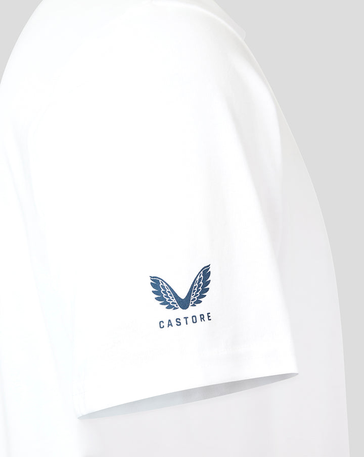 White FC Twente Vierde T-shirt sleeve with blue Castore logo