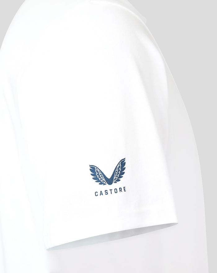 White FC Twente Vierde T-shirt sleeve with blue Castore logo