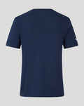 Achterkant van donkerblauwe FC Twente Vierde T-shirt met subtiel mouwlogo