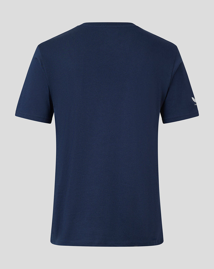 Back view of junior navy FC Twente Fourth T-shirt showing plain back