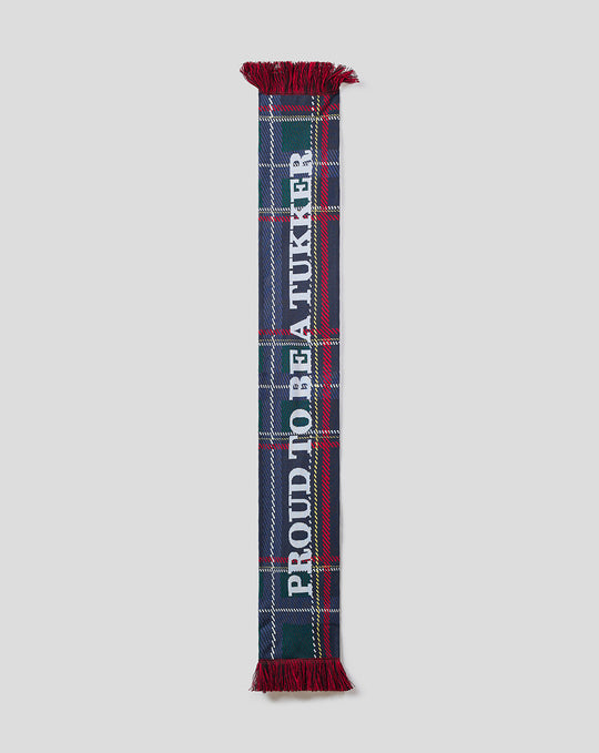 FC Twente Fourth scarf in tartan with red fringe and vertical lettering