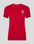 Red FC Twente Core Crest T shirt for women with a white crest on the chest.