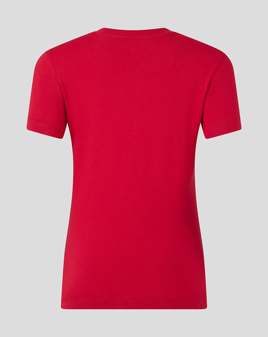 Back view of a red FC Twente Core Crest T-Shirt for women.