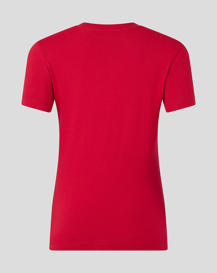 Back view of a red FC Twente Core Crest T-Shirt for women.