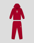 Red FC Twente kids hoodie with crest and matching joggers