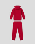 Back view of red FC Twente kids hoodie and joggers set