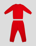 Back view of red FC Twente kids sweater and joggers set