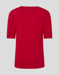 Red junior T shirt shown from the back