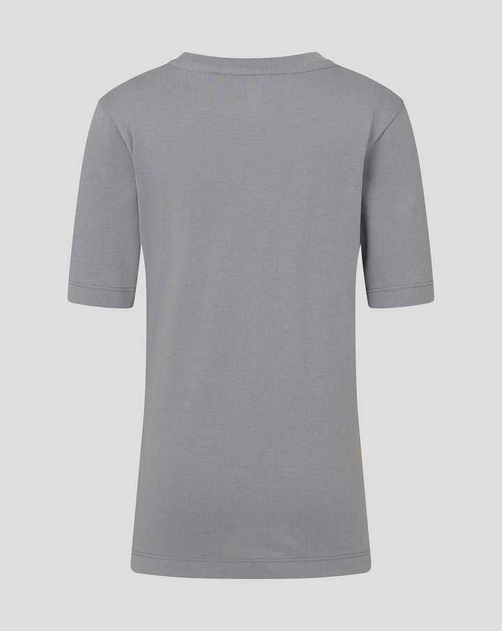 Back view of light grey junior FC Twente T shirt with short sleeves.