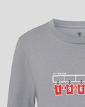 Grey T shirt with FC Twente graphic of red numbered jerseys under a white rack