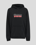 Black FC Twente hoodie featuring the dressing room graphic with red numbered jerseys