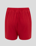 Waistband close-up of red FC Twente junior shorts showing elastic stitching