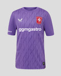 Purple FC Twente junior goalkeeper shirt front with crest on the chest and ggmastro sponsor
