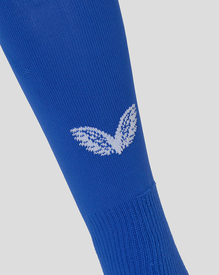 Purple FC Twente junior socks with white wing emblem on the calf