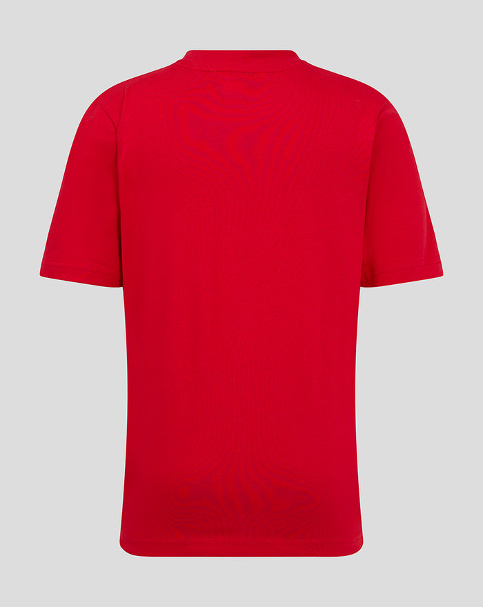 Back view of red FC Twente junior T shirt